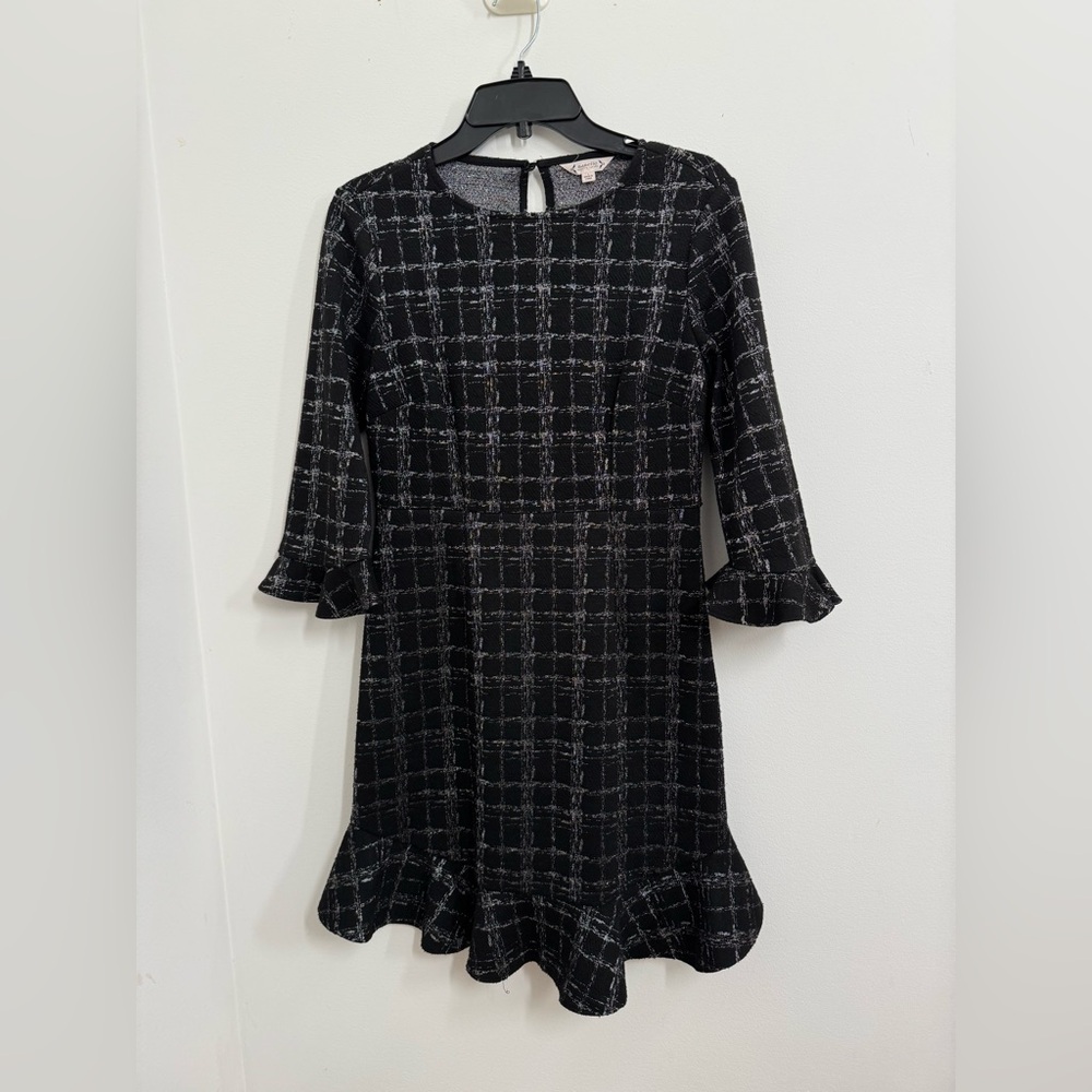 Nanette Lepore Black and Silver Textured Top